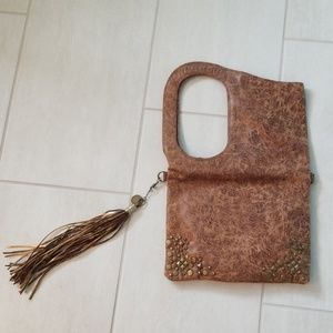 la rue distressed studded shoulder bag